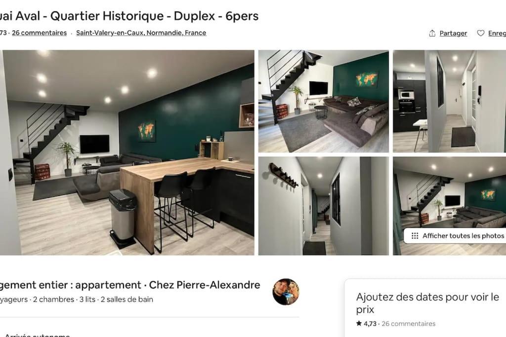Quartier Historique Duplex 6Pers Apartment Saint-Valery-en-Caux Luaran gambar